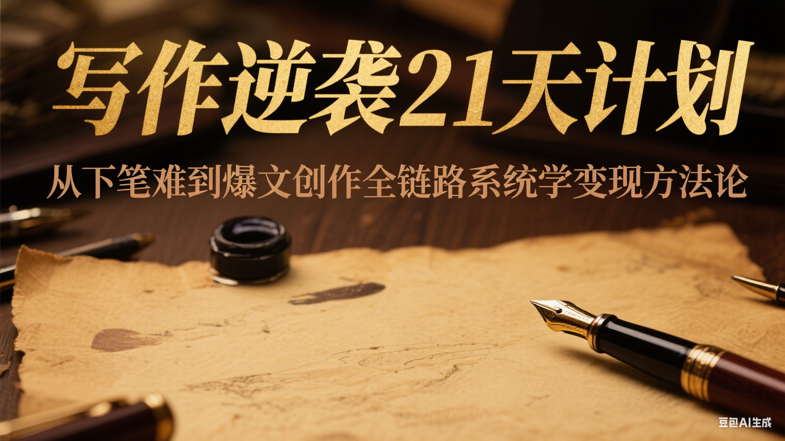 151219vz2yskin3ektdfzv.png 写作逆袭21天计划:从下笔难到爆文创作全链路系统学变现方法论