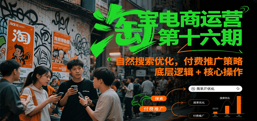 232225zzft8rrcd7rdsfkw.png 淘宝电商运营第十六期,自然搜索优化,付费推广策略,底层逻辑+核心操作