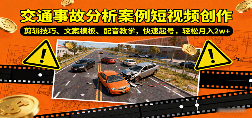 145423kyl0k262qtn24tqf.png 交通事故分析案例短视频创作,剪辑技巧、文案模板、配音教学,快速起号,轻松月入2w+