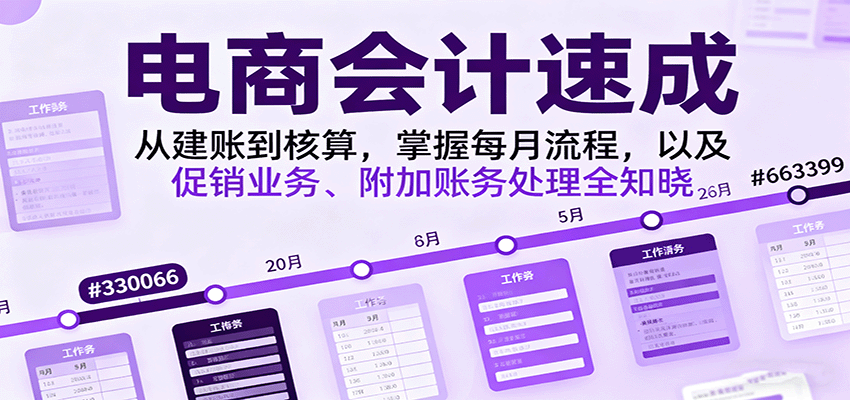 145349lmkwskg7kzhkg44k.png 电商会计速成,从建账到核算,掌握每月流程,以及促销业务、附加账务处理全知晓