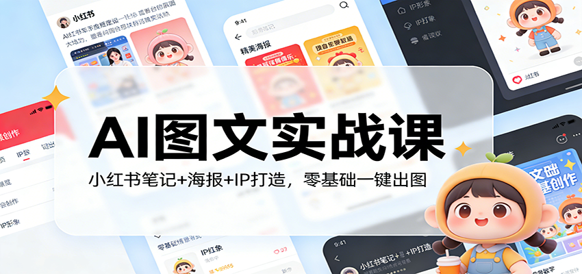 AI图文实战课:小红书笔记+海报+IP打造,零基础一键出图 AI图文实战课:小红书笔记+海报+IP打造,零基础一键出图