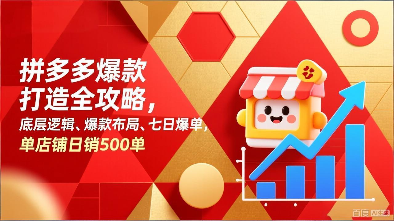 (17346期)拼多多爆款打造全攻略,底层逻辑、爆款布局、七日爆单,单店铺日销500单 (17346期)拼多多爆款打造全攻略,底层逻辑、爆款布局、七日爆单,单店铺日销500单