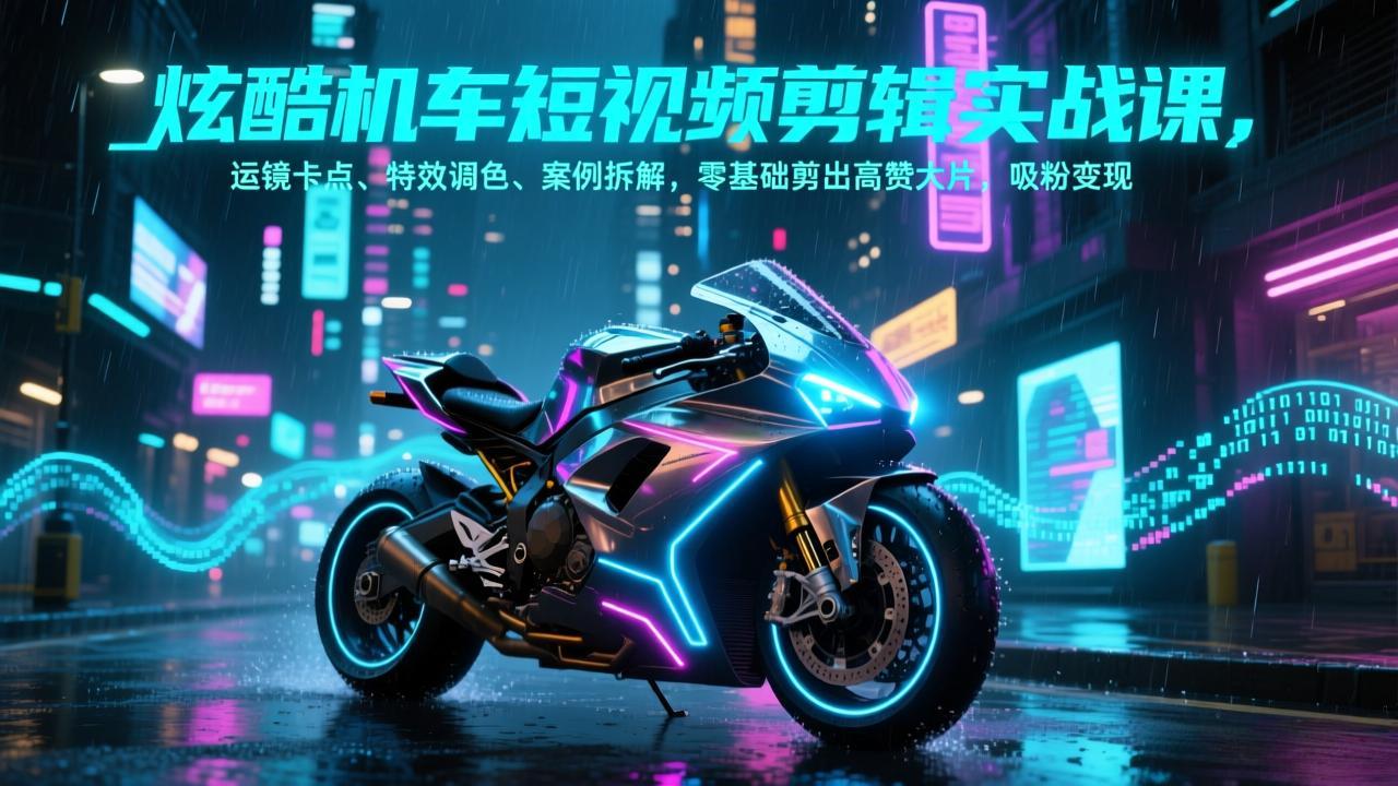 (17304期)炫酷机车短视频剪辑实战课,运镜卡点、特效调色、案例拆解,零基础剪出高赞大片,吸粉变现 (17304期)炫酷机车短视频剪辑实战课,运镜卡点、特效调色、案例拆解,零基础剪出高赞大片,吸粉变现