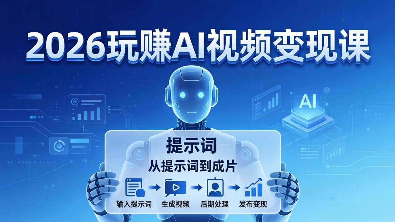 (17827期)2026玩赚AI视频变现课:掌握 AI 视频全流程技能,从提示词到成片高效产出 (17827期)2026玩赚AI视频变现课:掌握 AI 视频全流程技能,从提示词到成片高效产出