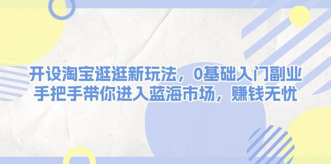 开设淘宝逛逛新玩法，0基础入门副业，手把手带你进入蓝海市场，赚钱无忧-大米网创