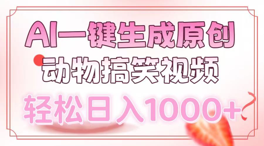 AI一键生成原创动物搞笑视频，轻松日入1000+-大米网创