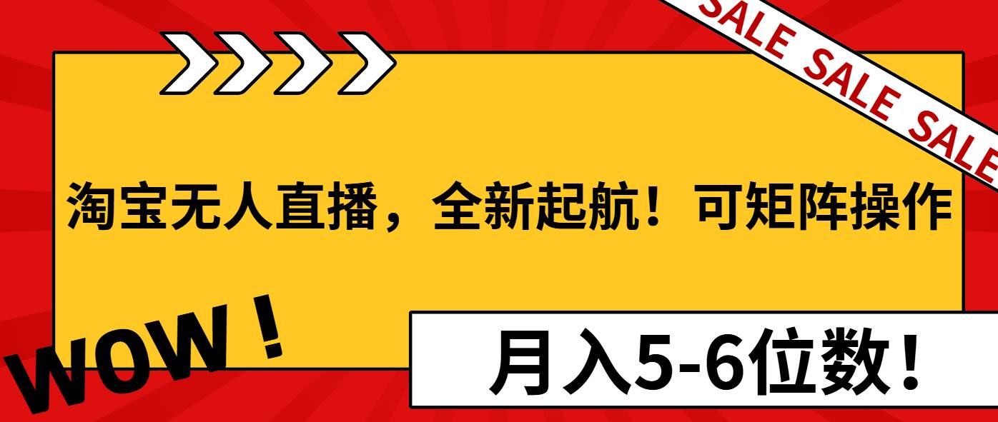 淘宝无人直播，全新起航！可矩阵操作，月入5-6位数！-大米网创