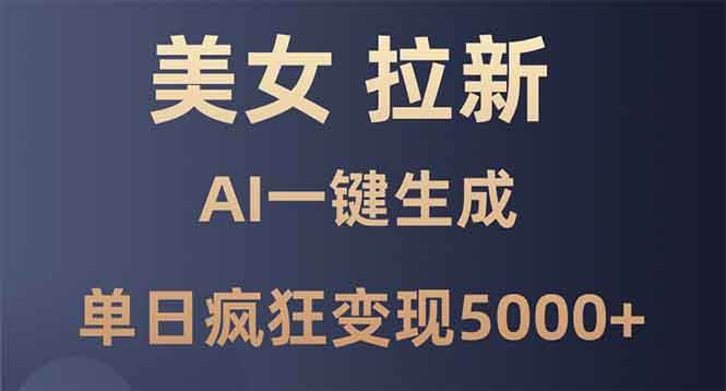 美女暴力拉新，通过AI一键生成，单日疯狂变现5000+，纯小白一学就会！-大米网创