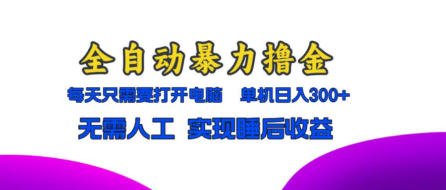 全自动暴力撸金，只需要打开电脑，单机日入300+无需人工，实现睡后收益-大米网创