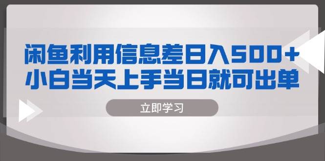 闲鱼利用信息差 日入500+  小白当天上手 当日就可出单-大米网创