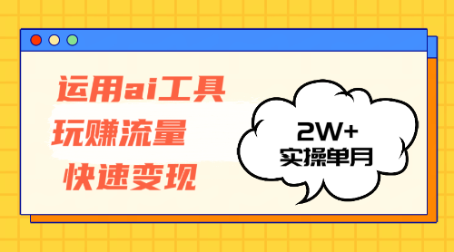 运用AI工具玩赚流量快速变现 实操单月2w+-大米网创