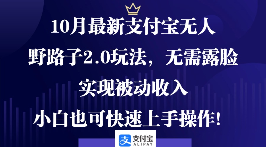 10月最新支付宝无人野路子2.0玩法，无需露脸，实现被动收入，小白也可…-大米网创