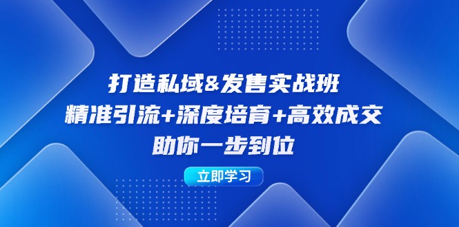 打造私域&发售实操班：精准引流+深度培育+高效成交，助你一步到位-大米网创