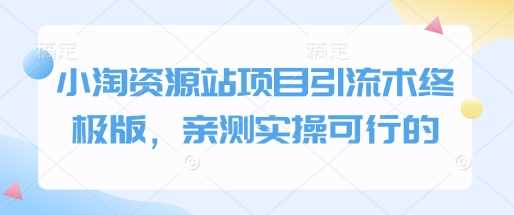 小淘资源站项目引流术终极版，亲测实操可行的-大米网创