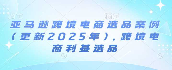 亚马逊跨境电商选品案例(更新2025年)，跨境电商利基选品-大米网创