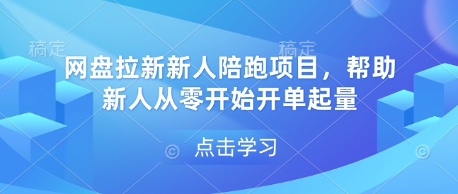 网盘拉新新人陪跑项目，帮助新人从零开始开单起量-大米网创