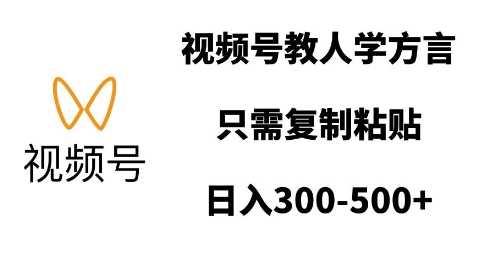 视频号教人学方言，只需复制粘贴，日入多张-大米网创