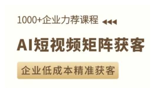 AI短视频矩阵获客实操课，企业低成本精准获客-大米网创