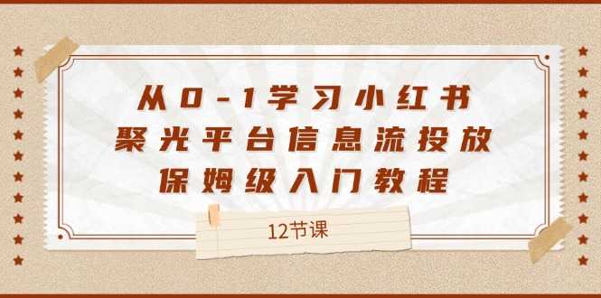 从0-1学习小红书 聚光平台信息流投放，保姆级入门教程（12节课）-大米网创