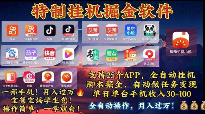 挂机副业 月入过万，特别适合宝爸宝妈学生党，工作室特别推荐-大米网创