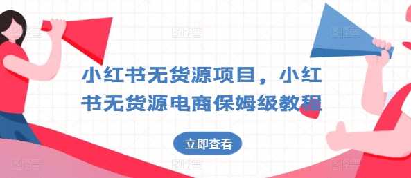 小红书无货源项目，小红书无货源电商保姆级教程-大米网创