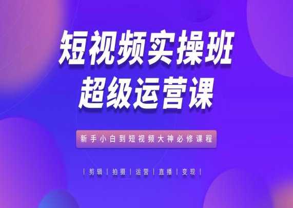 短视频实操班超级运营课，新手小白到短视频大神必修课程-大米网创