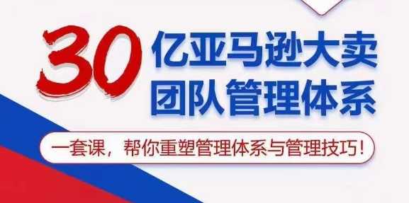 30亿亚马逊大卖团队管理体系,一套课,帮你重塑管理体系与管理技巧-大米网创