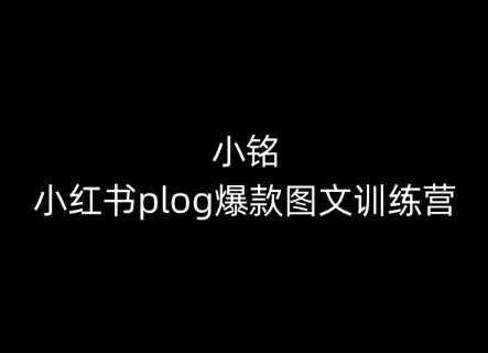 小铭-小红书plog爆款图文训练营,教你从0-1做小红书-大米网创