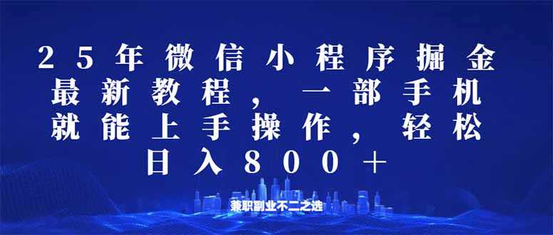 微信小程序25年掘金玩法,一部手机就能操作,稳定日入800+,适合所有人…-大米网创