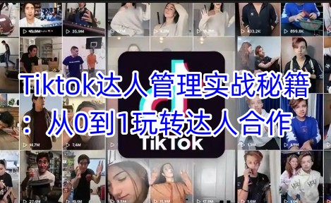Tiktok达人管理实战秘籍:从0到1玩转达人合作-大米网创