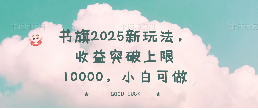 书旗2025新玩法,收益突破上限10000,小白可做-大米网创