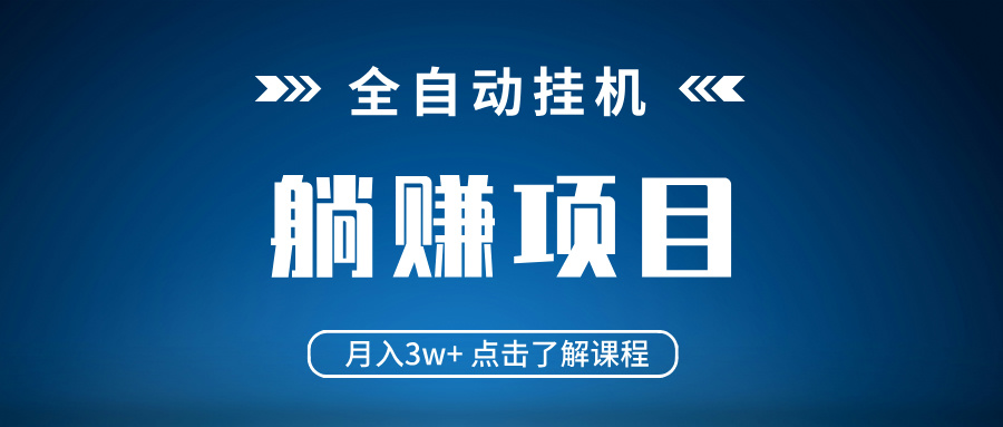 全自动挂机项目 月入3w+ 真正躺平项目 不吃电脑配置 当天见收益-大米网创