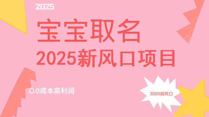 2025新风口项目宝宝取名,0成本高利润,附保姆级教程,月入过万不是梦-大米网创