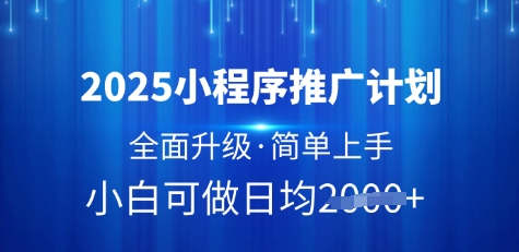 2025小程序推广计划,全面升级,简单上手,日均多张-大米网创