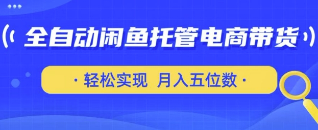 全自动闲鱼托管式电商带货，只需一部安卓手机和一个闲鱼号，轻松实现月入五位数-大米网创