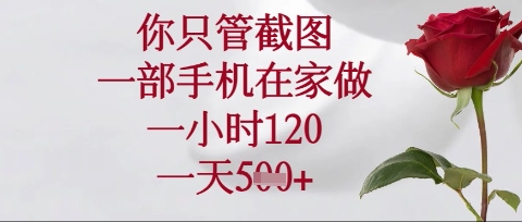 你只管截图,一部手机在家操作,一小时120.一天5张-大米网创