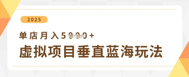 虚拟项目垂直玩法,实现单店月入5k+-大米网创