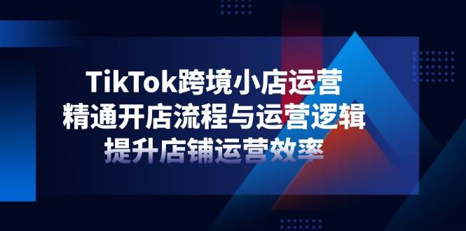 TikTok跨境小店运营,精通开店流程与运营逻辑,提升店铺运营效率-大米网创