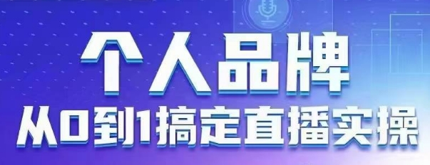 个人品牌：从0到1搞定直播实操，用直播为你的个人品牌赋能，六大实操板块，放大个人影响力-大米网创