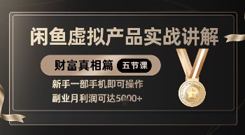 精品!闲鱼虚拟产品实战讲解,新手一部手机即可操作,副业月利润可达5k+-大米网创