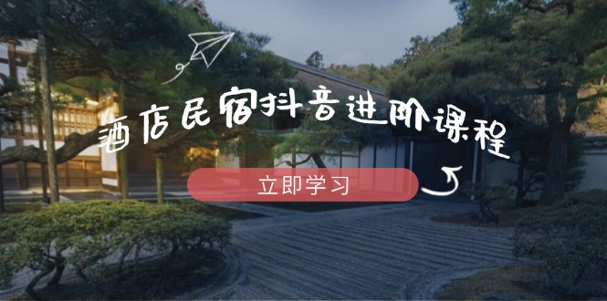 酒店民宿抖音进阶课程，掌握流量渠道与推流逻辑，打造爆款内容-大米网创