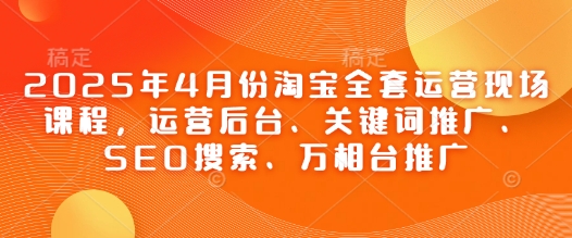 2025年4月份淘宝全套运营现场课程，运营后台、关键词推广、SEO搜索、万相台推广-大米网创
