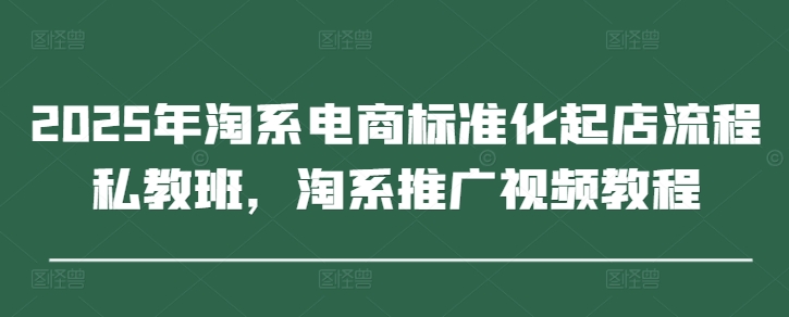 2025年淘系电商标准化起店流程私教班，淘系推广视频教程-大米网创