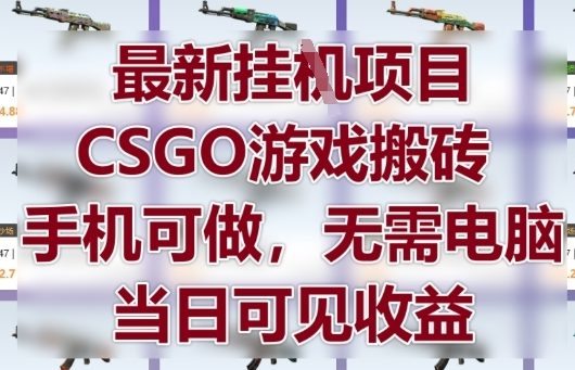 最新挂G项目，CSGO游戏搬砖，手机可做，无需电脑，当日见收益-大米网创