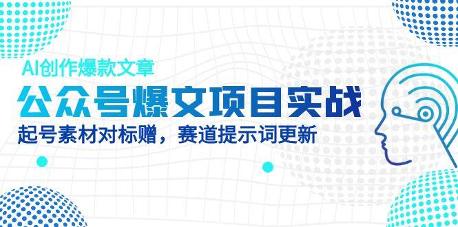 公众号爆文项目实战，AI创作爆款文章，起号素材对标赠（附赛道AI提示词）-大米网创