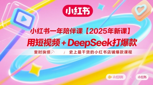 小红书一年陪伴课【2025年新课】,用短视频+deepSeek打爆款,史上最干货的小红书店铺爆款课程-大米网创