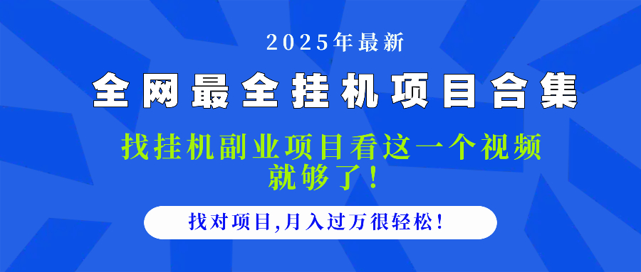 2025最全挂机项目合集 找项目看这一个视频就够了，做对项目月入过万很…-大米网创