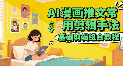 AI漫画推文常用剪辑手法,基础剪辑组合教程-大米网创