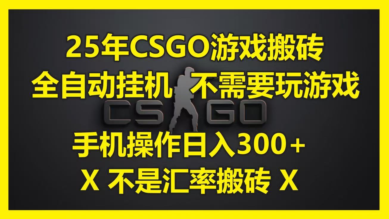 25年CSGO游戏搬砖，全自动挂机，不需要玩游戏，手机操作日入300+。(不是汇率搬砖)-大米网创