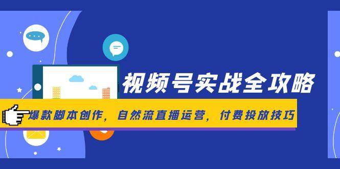 视频号实战全攻略，爆款脚本创作，自然流直播运营，付费投放技巧-大米网创